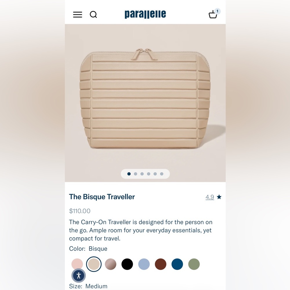 Parallelle rep medium Traveller bisque make up toiletry bag